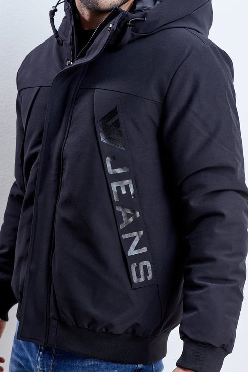 Wjeans Coat for man דבליו גינס מעיל שחור אם כובע